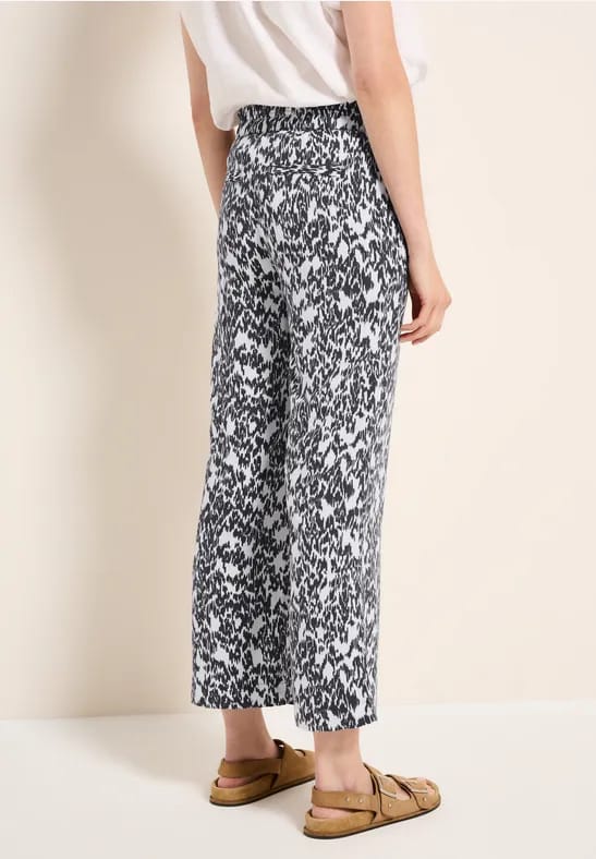 7/8 Broek met gedessineerde Wide Legs