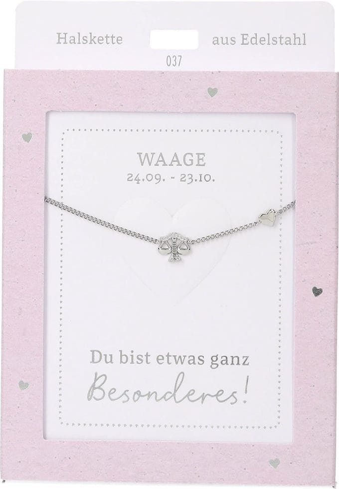 Depesche ketting sterrenbeeld Waage zilver 47 cm cadeau.