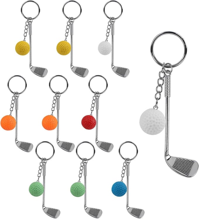 Dailygoods- Golfsleutelhanger 10x - Personaliseerbaar - Cadeau voor