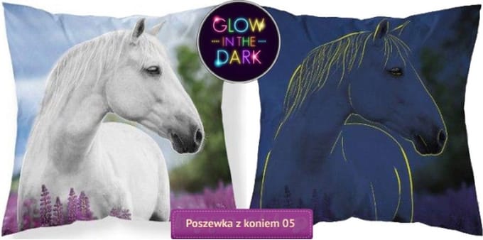 Paard sierkussen 40x40cm met vulling Paard kussen Glow in the Dark