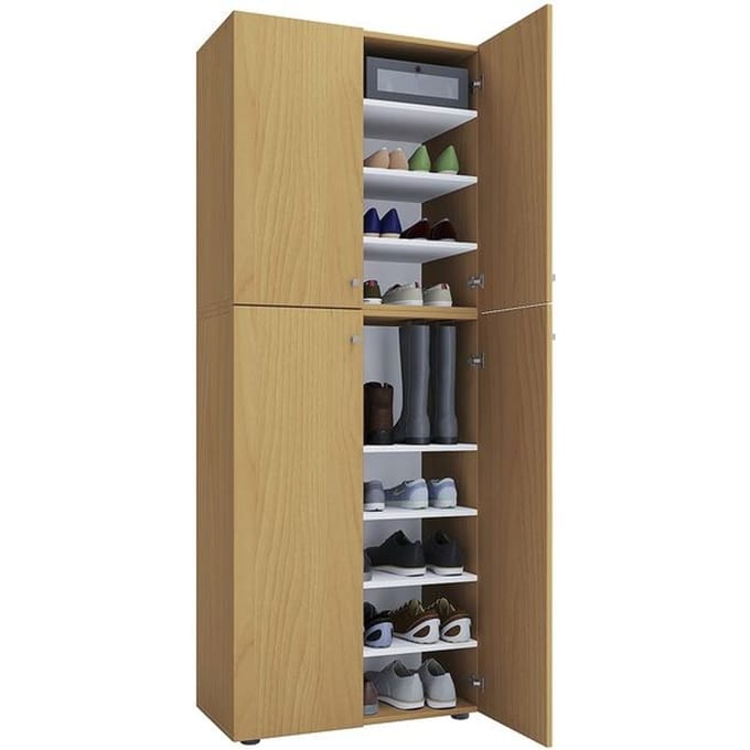 Lona XXL Schoenenkast 4 deuren Beuken decor.