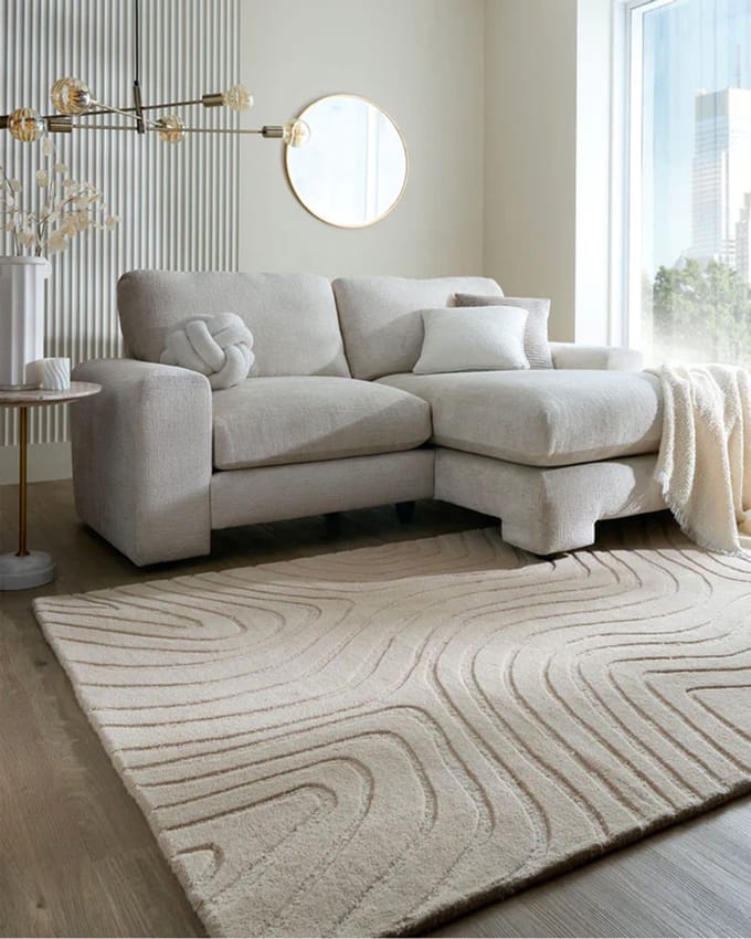Laagpolig Wollen Vloerkleed Mesmerize - Abstract - Naturel / Beige 200x290 cm