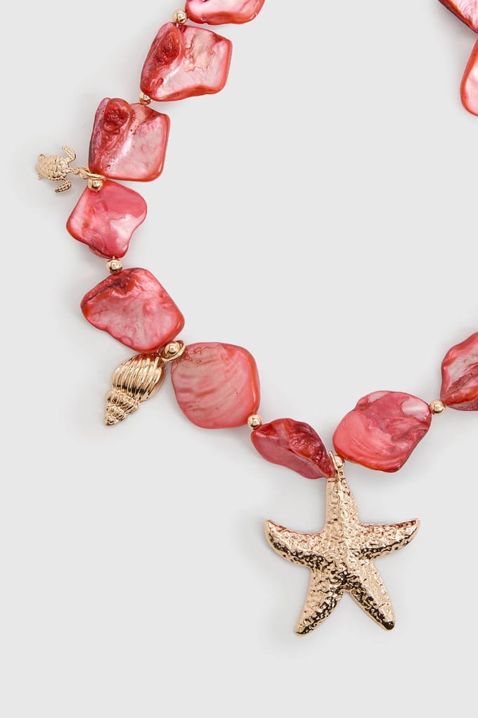 boohoo Dames Schelp Zeester Statement Bedel Ketting | Goud