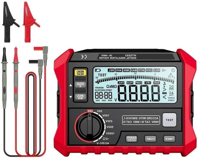 Isolatieweerstand Meter - Megohmmeter Tester - Hoogspanning Testen - HD Backlit Display - 23 x 20 x 8 cm