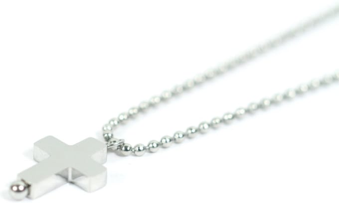 IbizaMen - Heren - ketting - ballchain - rvs - kruis - 60cm