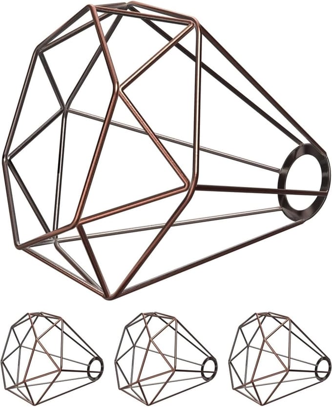 4 stuks kooi-lampenkap, brons, 200 mm
