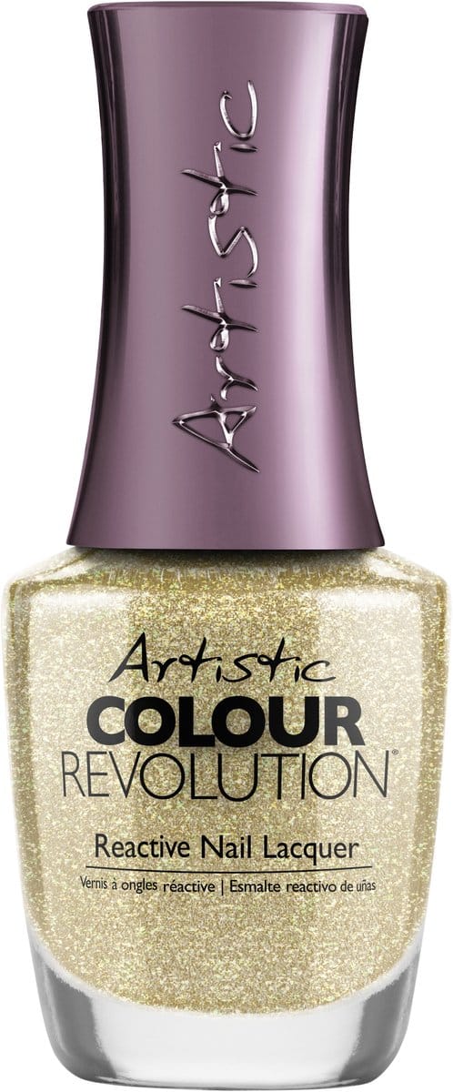 Artistic Nail Design Colour Revolution 'No Commet!' (Chuncky Gouden Glitter)