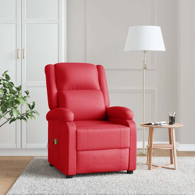 vidaXL - Massagestoel - kunstleer - rood