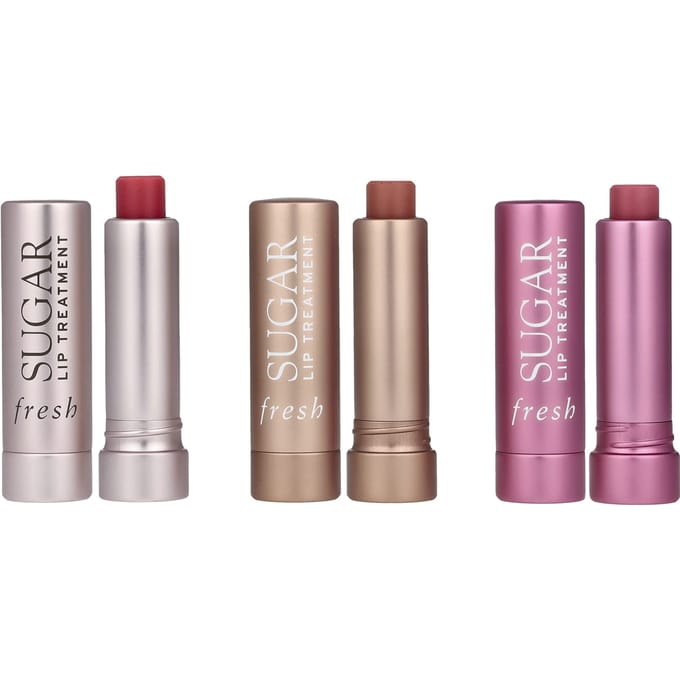 Fresh, Suiker Lip Treatment, Lip Tint Trio, 3 verpakkingen, 2,2 g (0,07 oz) elk brown
