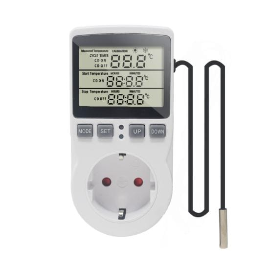 Prise de minuterie ue/US, Thermostat, contrôleur de température numérique, prise de courant avec interrupteur de minuterie, sonde de capteur, chauffage et refroidissement EU
