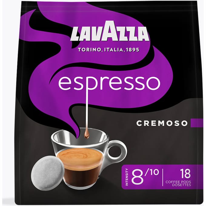 Lavazza Espresso Cremoso 18 stuks | Senseo-compatibel koffiepads | Arabica & Robusta melange met cacao en karameltonen voor een volle smaak