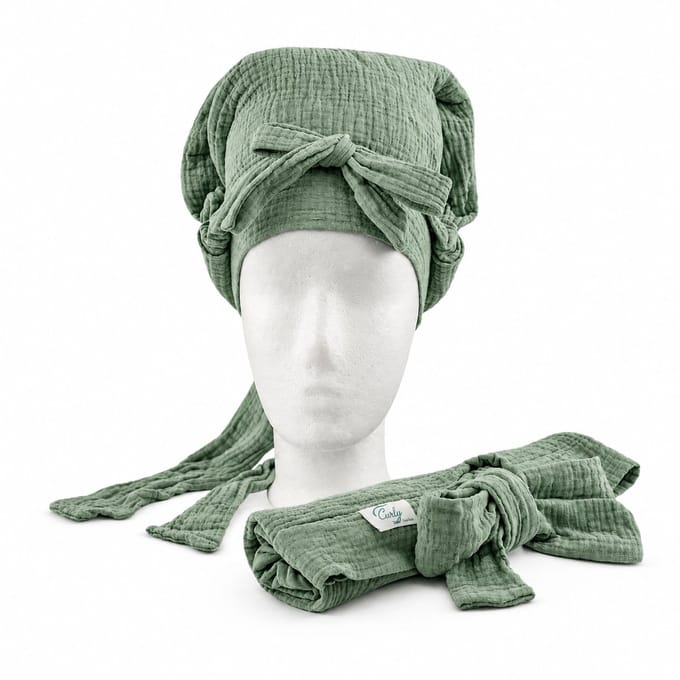 Mon'Que Curly Boost hydro Snoozz nacht muts voor krullend haar groen M