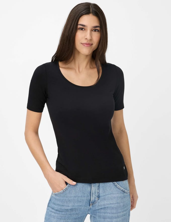 Brax Dames Shirt  Style CORA black, zwart, maat 32