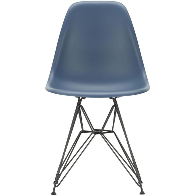 Vitra - DSR Eames Plastic Sidechair - basic dark gepoedercoat - zeeblauw RE