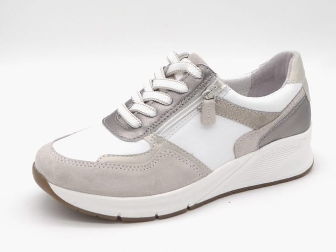 Sens Dames Sneaker - 1656-12946-001 Beige/Wit - Wijdte K - Maat 38