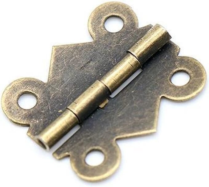 Scharnier (klein - vlinder model) in vintage brons look | 20 x 17 mm (per 4 stuks)