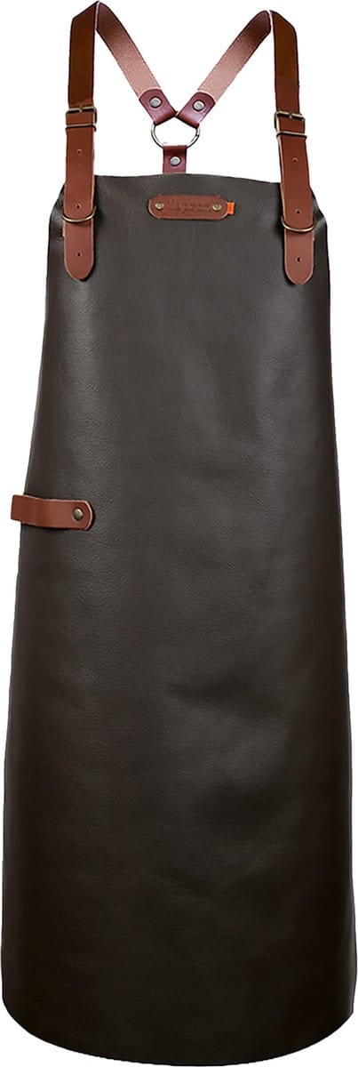 Xapron leren schort Bovine Safari met schouderbanden - L (lengte 82 cm/ Breedte 60 cm)