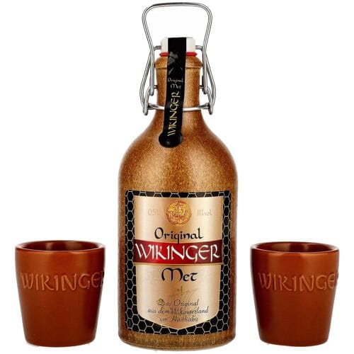 Wikinger Met Original 11% Vol. 0,5l im Tonkrug met 2 Tonbechern