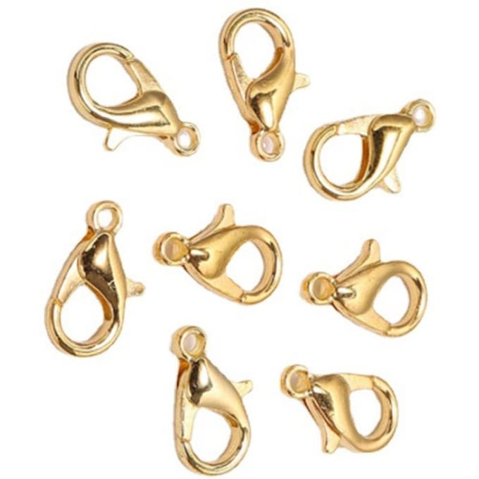 200 Stuks Kreeftsluiting Stevig Zinklegering 0,5x0,2 inch Eenvoudig Multifunctioneel Kreeftklauw Sluitingen Goud goud