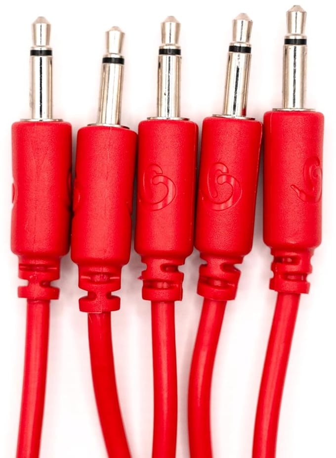 Bowl Modular - 5 patchkabels voor eurorack - recht - 15 cm - rood