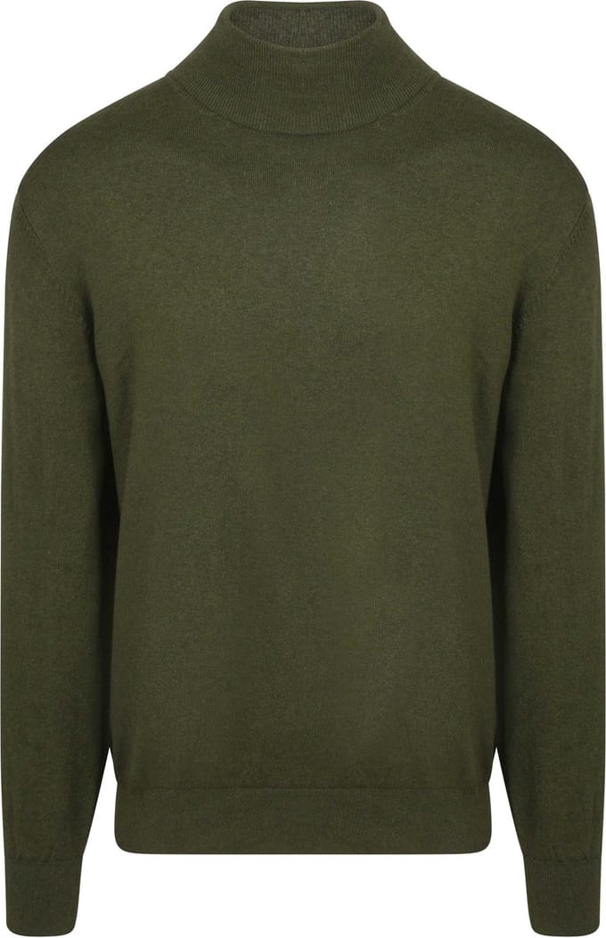 Steppin' Out Coltrui Cotton Cashmere Olijfgroen - Maat L - Heren - Pullovers