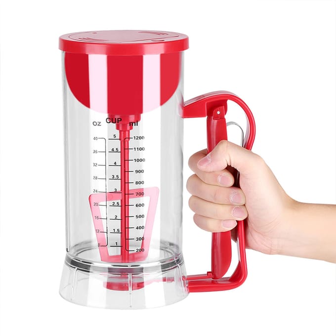 Draadloze Elektrische Batterijgevoede Mixer Dispenser Pannenkoek Cupcake Wafel Beslag Maker Machine red