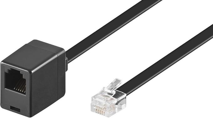 RJ12 - RJ12 telefoon verlengkabel / zwart - 5 meter