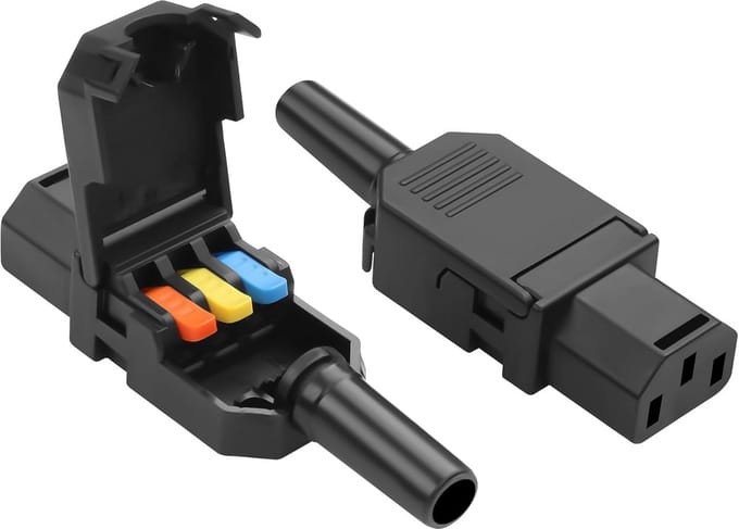 Stroom Adapter - IEC Connector - Apparaten Aansluiten - 2 Stuks Pakket - 10A 250V