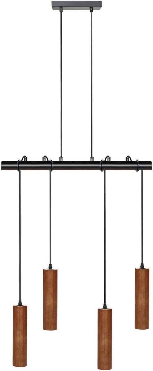 TUTAKI - Hanglamp - Donkerhout - Metaal