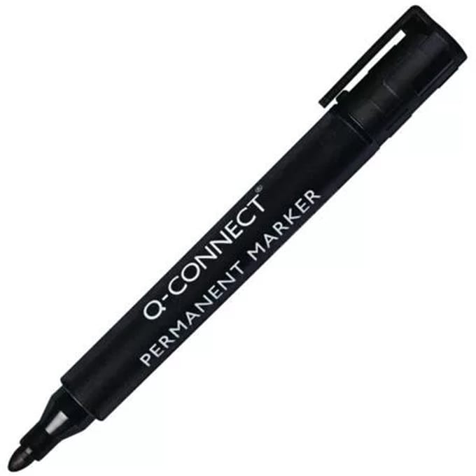Q-CONNECT permanente marker, 2-3 mm, ronde punt, zwart