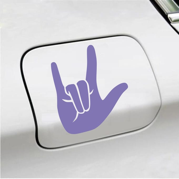 Bumpersticker - Rock N Roll - 14 X 12 - Paars