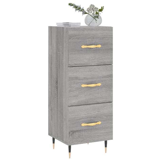 vidaXL - Dressoir - 34,5x34x90 - cm - bewerkt - hout - grijs - sonoma - eikenkleurig