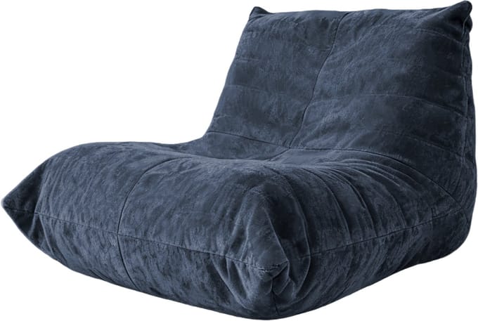 Zitzak - Luie Stoel - Ergonomisch Rups Ontwerp - Chenille - Woonkamer & Slaapkamer - Blauw