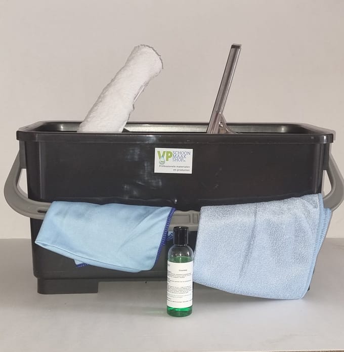 Ramenwas set 35 cm met emmer en deksel (Glazenwasser) starter set