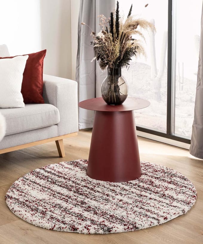 Rond berber vloerkleed - Artisan Essa grijs/rood 200