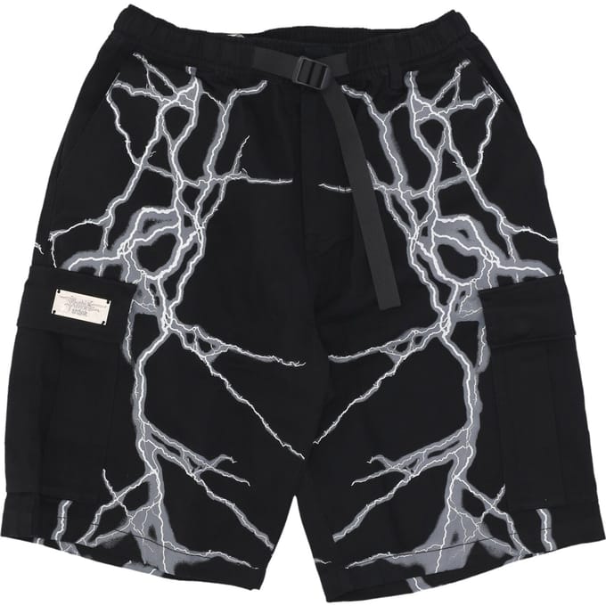 Laterale Lightning-cargoshort voor heren, zwart/wit