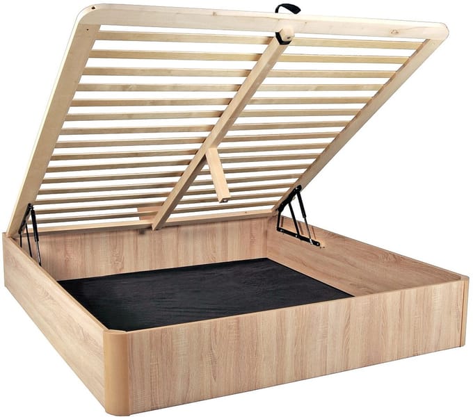 Vente-unique Bed met opbergruimte 140 x 190 cm met massief hout - Licht naturel - TALISO van YSMÉE