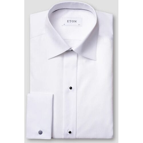 Eton Overhemd Classic Evening Piqué French Cuffs Wit / male