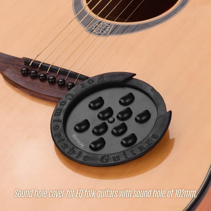 VERTECHnk SM-10 Gitaar Klankgatafdekking Klankgat Feedbackbuffer Zwart 100mm zwart