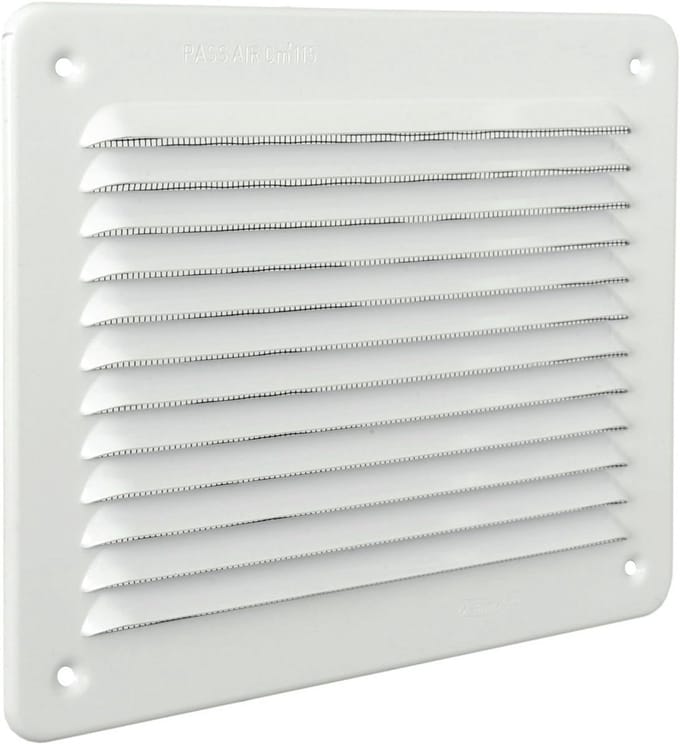 Aluminium Afgeschuind Ventilatierooster in Wit