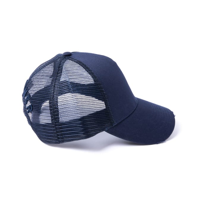 Milliner Plain Distressed Cotton Trucker Navy