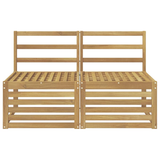 vidaXL - 2 - Stuk - Buiten - Midden - Sofa - Massief - Acacia - Hout - Wit