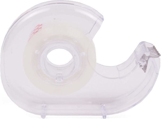 Benson Plakbandhouder met transparant plakband - 18 mm x 20 meter - sterk klevend - duurzaam plastic