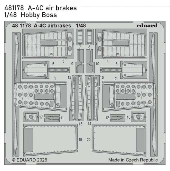 Eduard Modelbouwdecoratie - 481178 Accessoires Set voor A-4C - Photo-etch