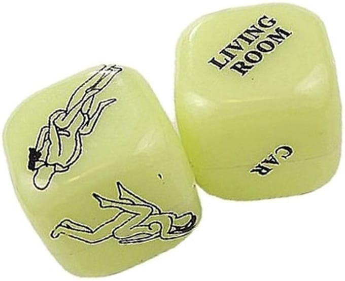 Sex dobbelstenen spel 2 stuks (glow in the dark)