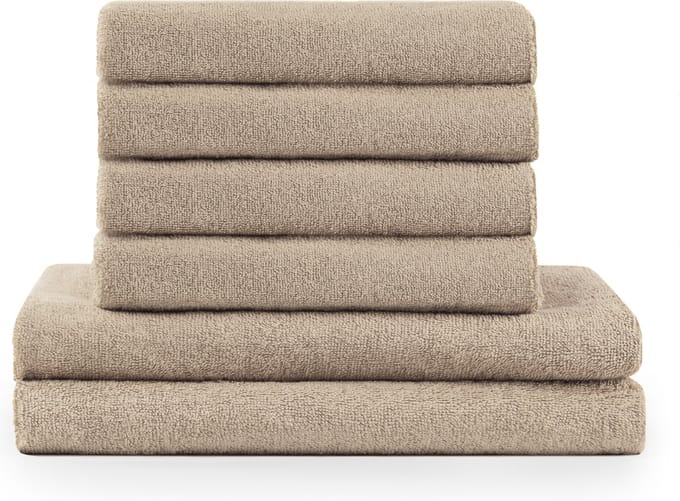Blumtal Terry Handdoeken Set - 2 x Baddoek & 4 x Handdoek: Taupe