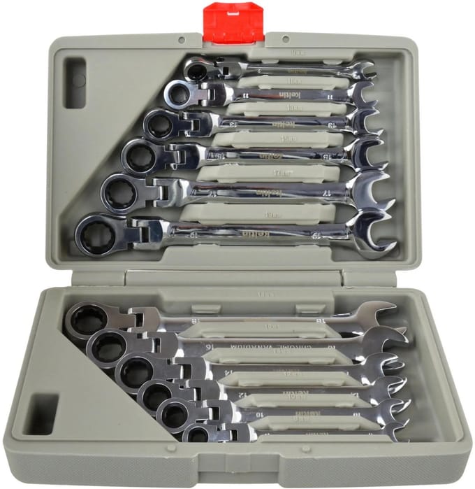 Keltin Reversible ratelsleutelset - 12-delig - 8-19 mm - Chrome-Vanadium - Ergonomisch ontwerp