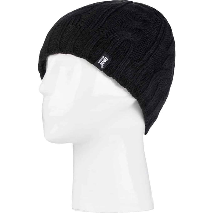Heat Holders Thermische kabelgebreide wintermuts voor dames - Zwart