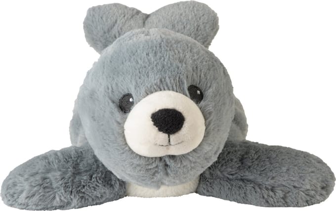 Warmies warmte/magnetron knuffel zeehond - grijs - 37 cm - pittenzak - opwarm knuffel