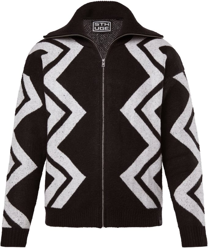 STHUGE - Heren - Vest zigzagmotief - Zwart - Maat L